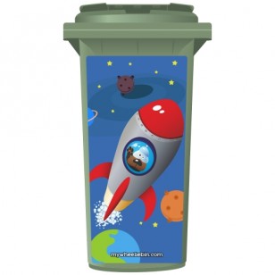 Spot The Dog In A Space Ship Wheelie Bin Sticker Panel